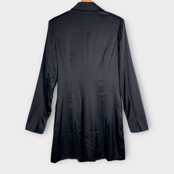 Abercrombie & Fitch Black Satin Blazer Mini Dress SMALL TALL (ST) - Picture 3 of 11